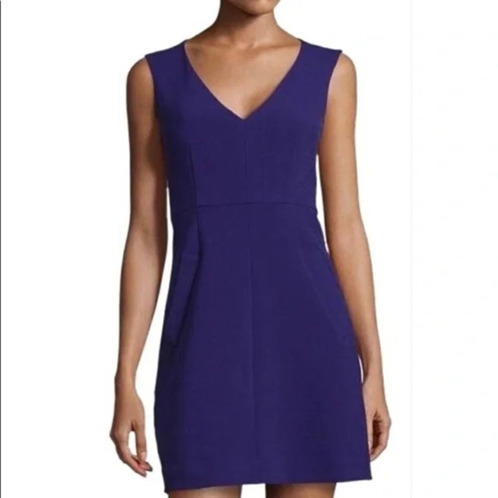 Diane Von Furstenberg Halle Deep Purple Sleeveless A-Line Sheath Dress Size 2